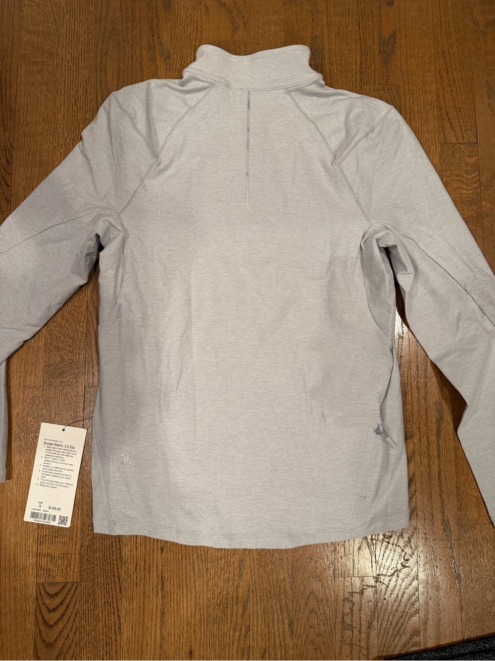lululemon athletica Men’s Light Gray Half-Zip Performance Pullover - Picture 3 of 3